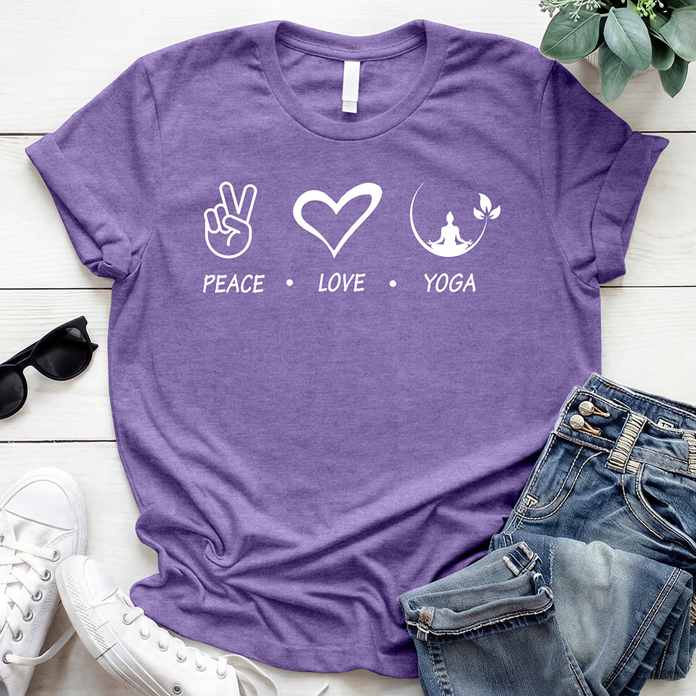 Peace, Love, Yoga Tee