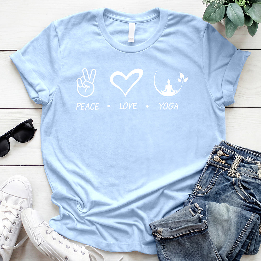 Peace, Love, Yoga Tee