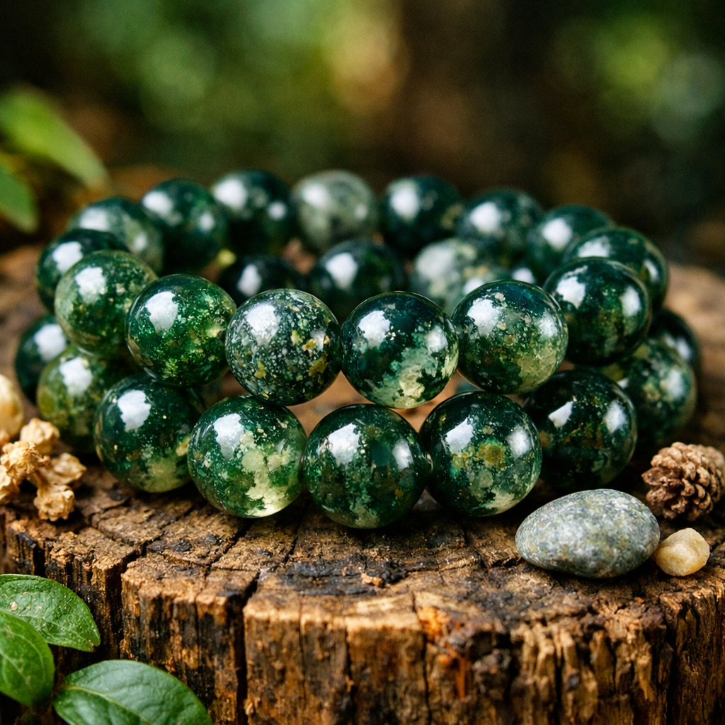 Wealth & Prosperity Moss Agate Bracelet