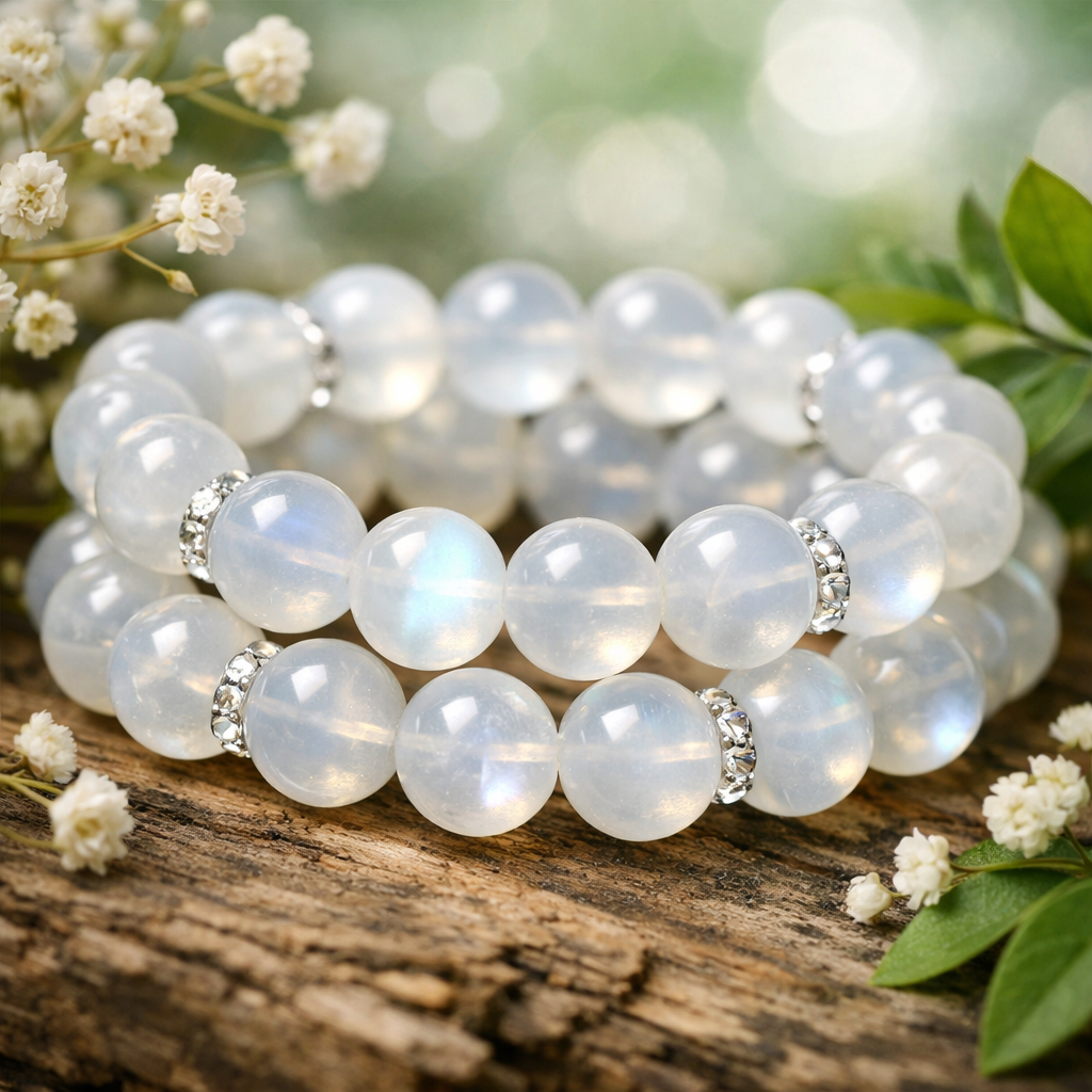 Noble White Moonstone Bracelet