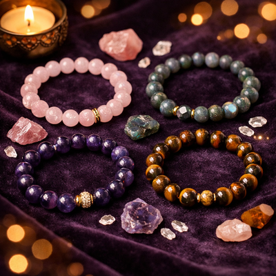 Best Sellers at Mind & Stone: crystal bracelets and yoga tees