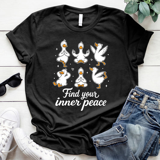 Find your Inner Peace Goose Tee — Black