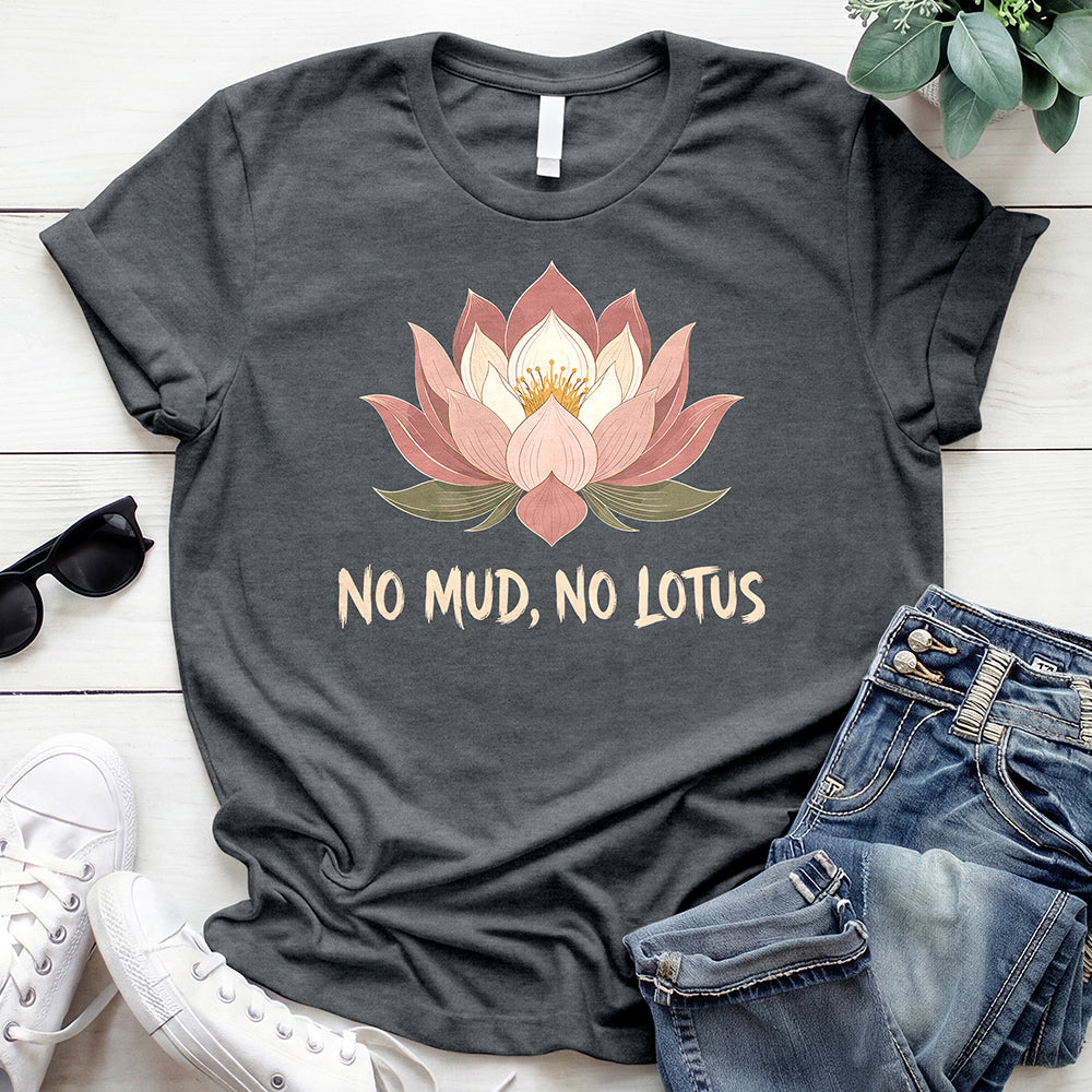 No Mud, No Lotus Tee — Dark Heather