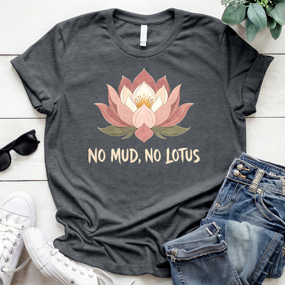 No Mud, No Lotus Tee — Dark Heather