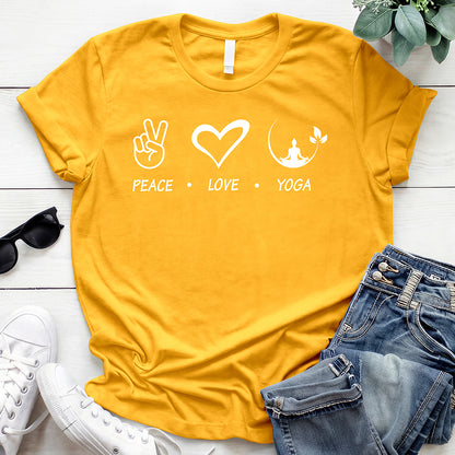 Peace, Love, Yoga Tee
