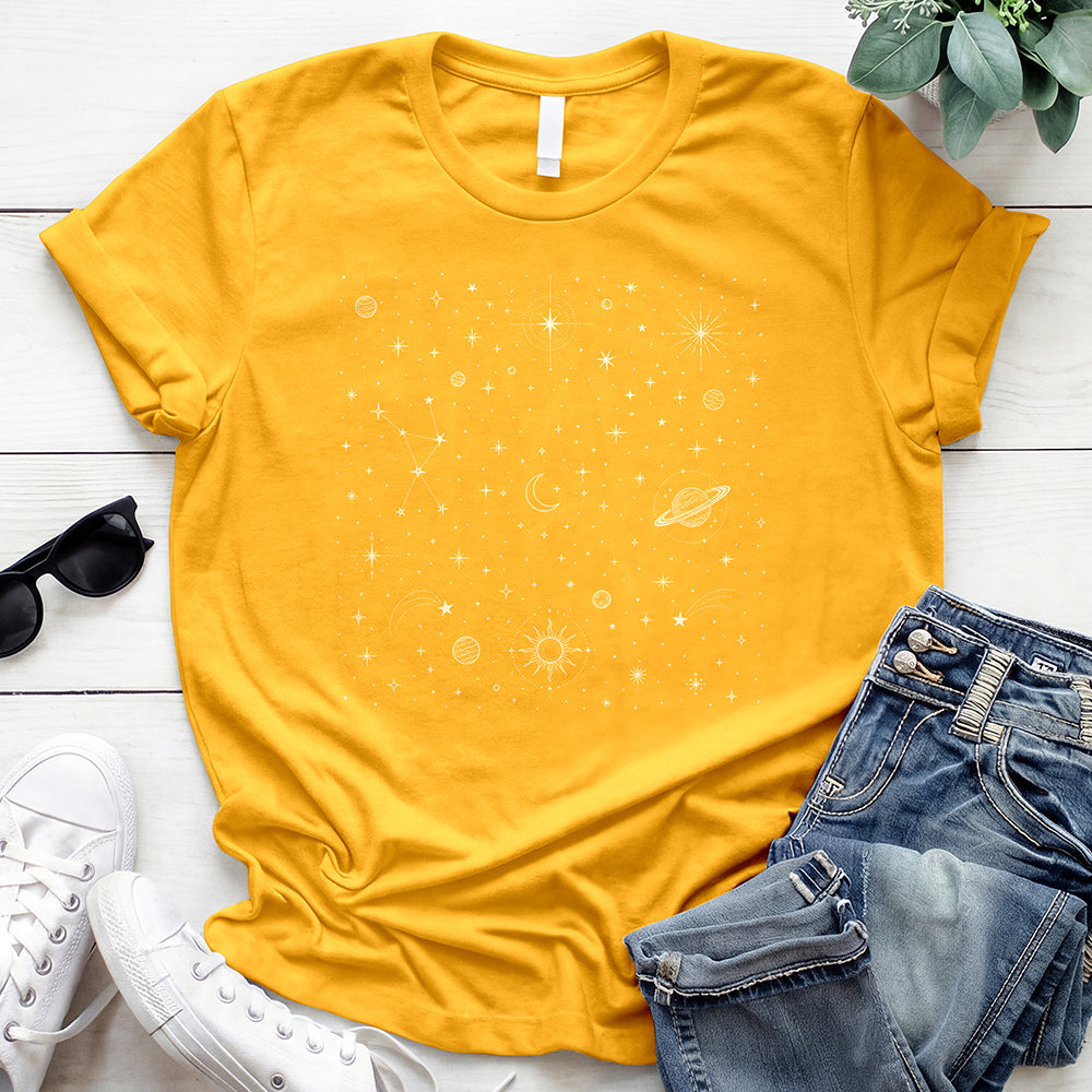 Celestial Stars Tee — Gold