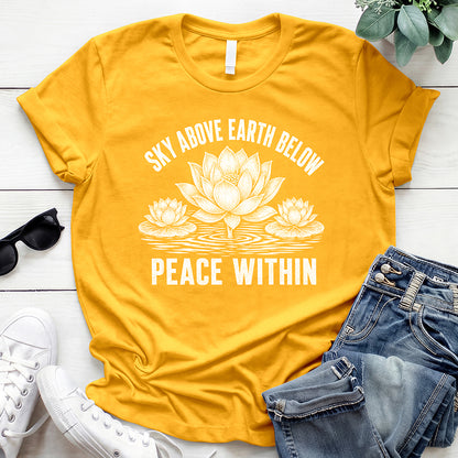 Sky Above Earth Below Tee — Gold
