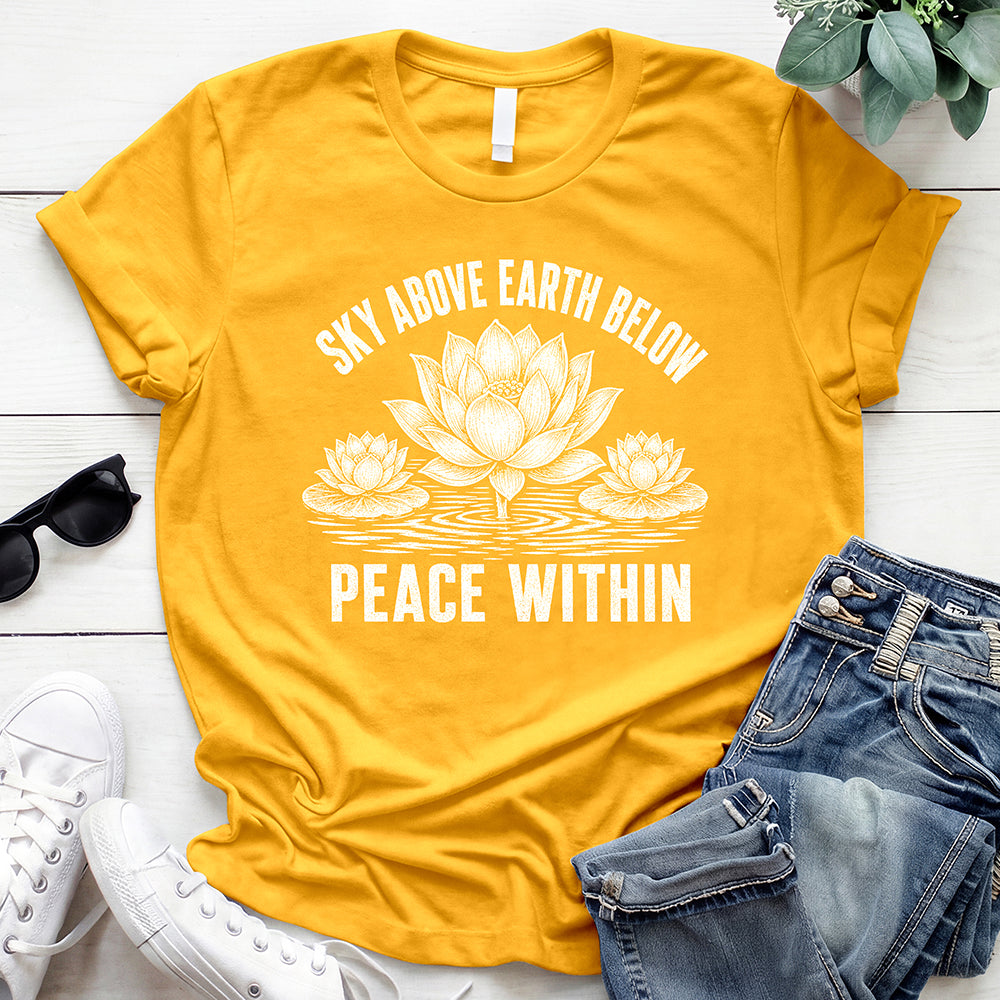 Sky Above Earth Below Tee — Gold