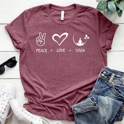 Peace, Love, Yoga Tee