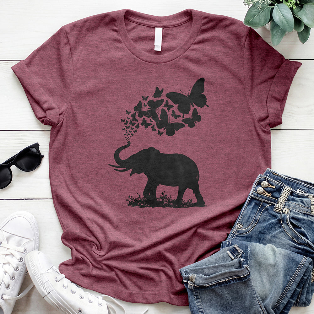 Floral Elephant 2 Offer — Heather Maroon