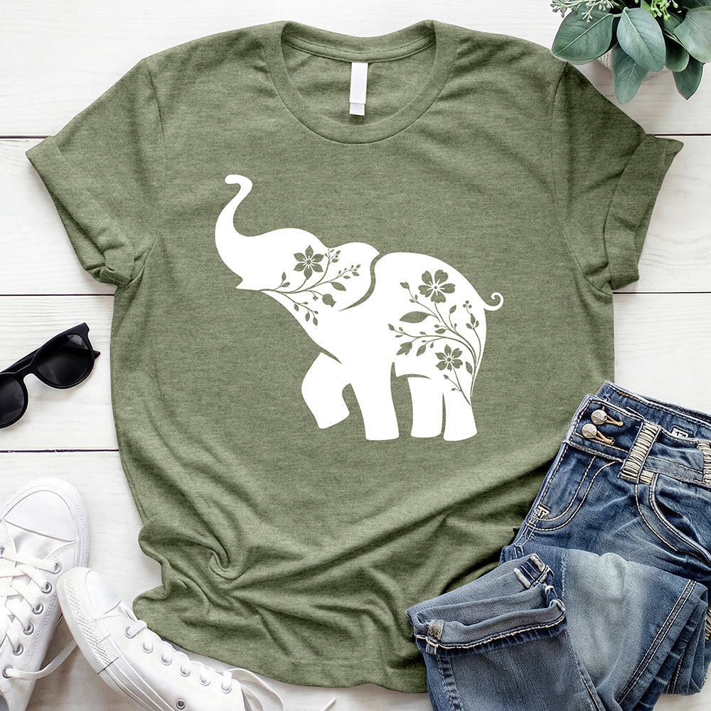 Floral Elephant 3 Offer — Heather Military Green