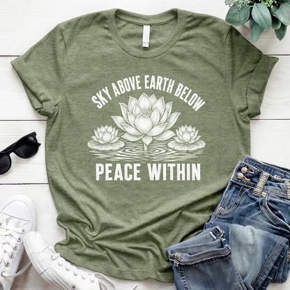 Sky Above Earth Below Tee — Heather Military Green