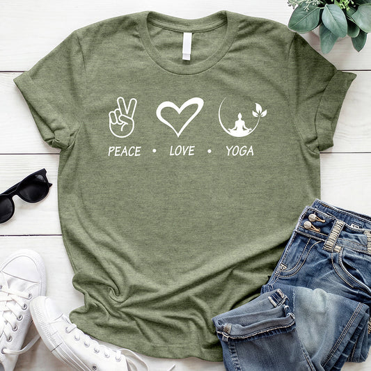 Peace, Love, Yoga Offer — Heather Military Green
