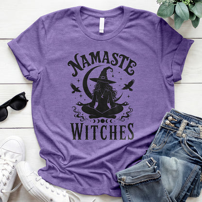 Namaste Witches Tee — Heather Purple