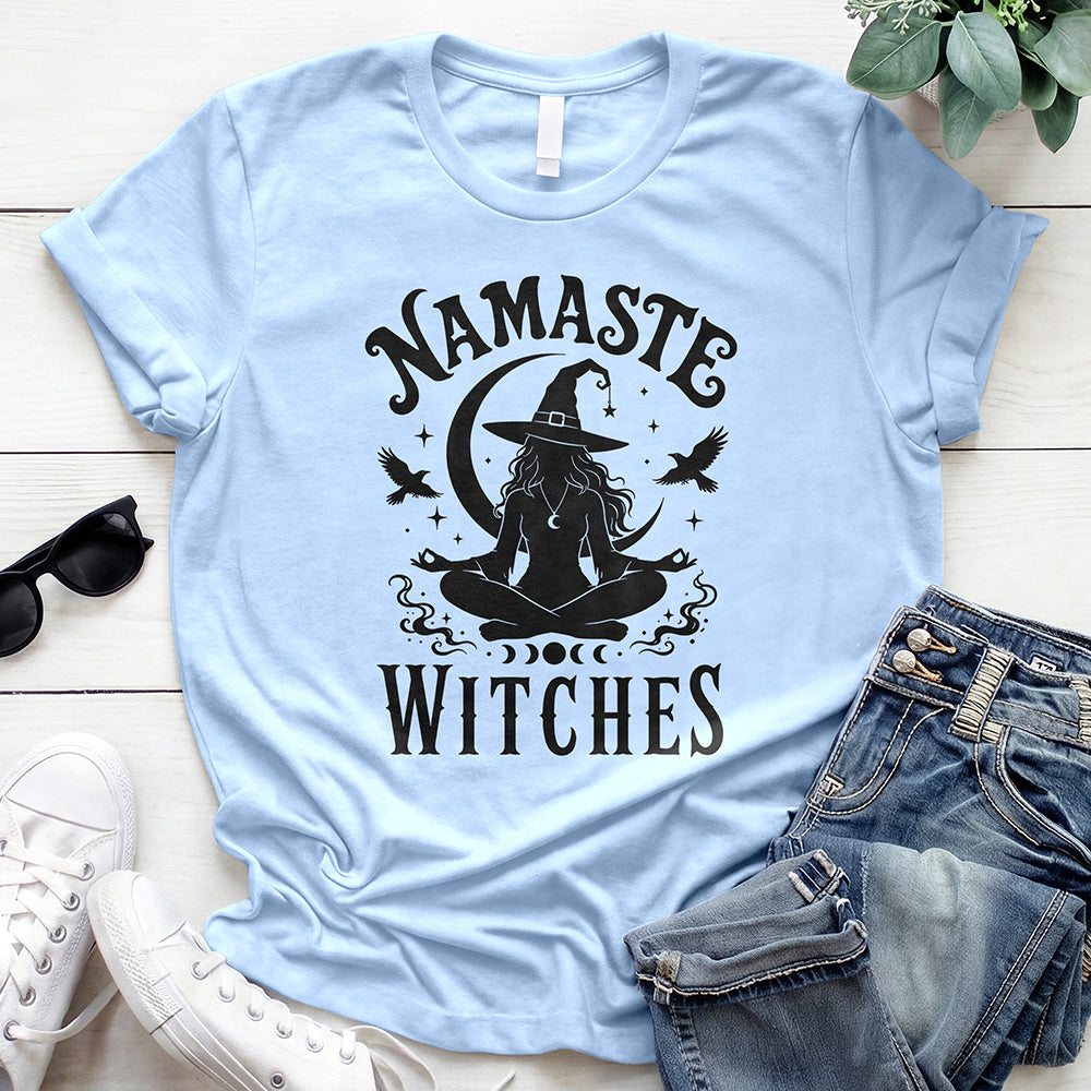 Namaste Witches Tee — Light Blue
