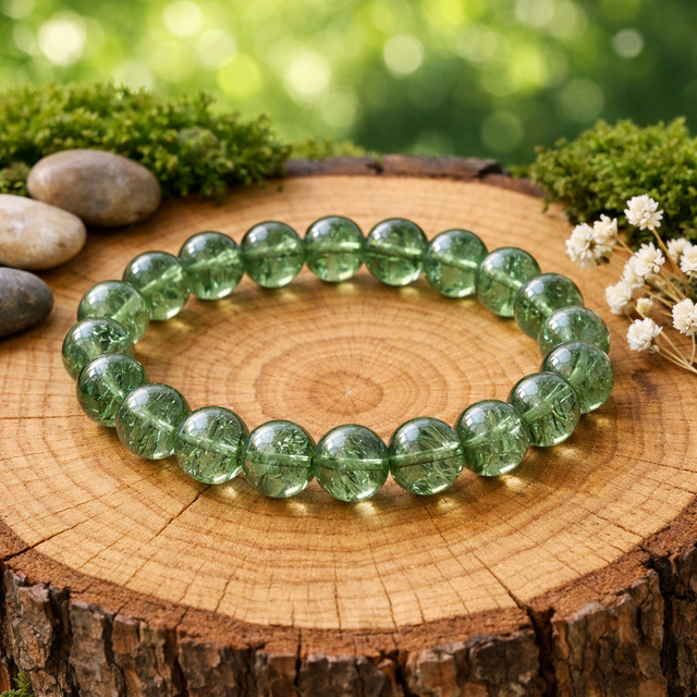Healthy Green Rutilated Quartz Bracelet