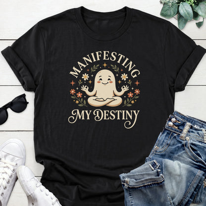 Manifesting My Destiny Ghost Tee — Black