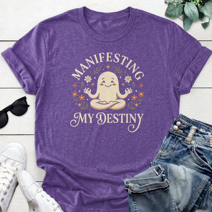 Manifesting My Destiny Ghost Tee — Heather Purple