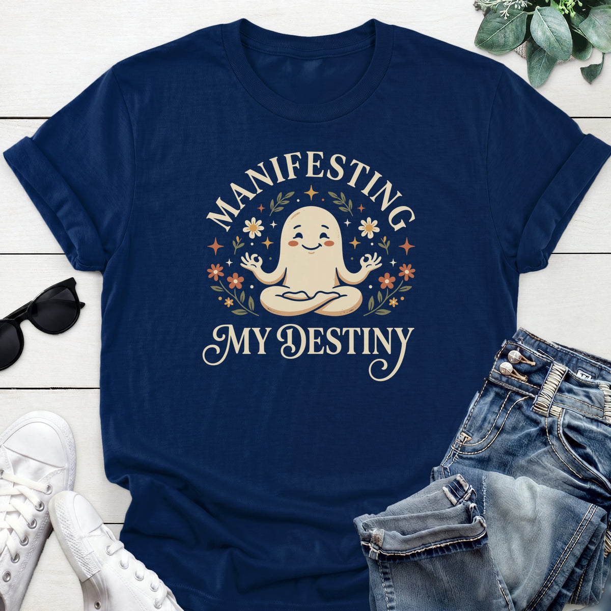 Manifesting My Destiny Ghost Tee — Navy