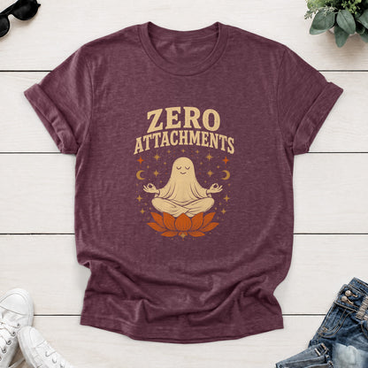 Meditating Ghost Tee — Heather Maroon