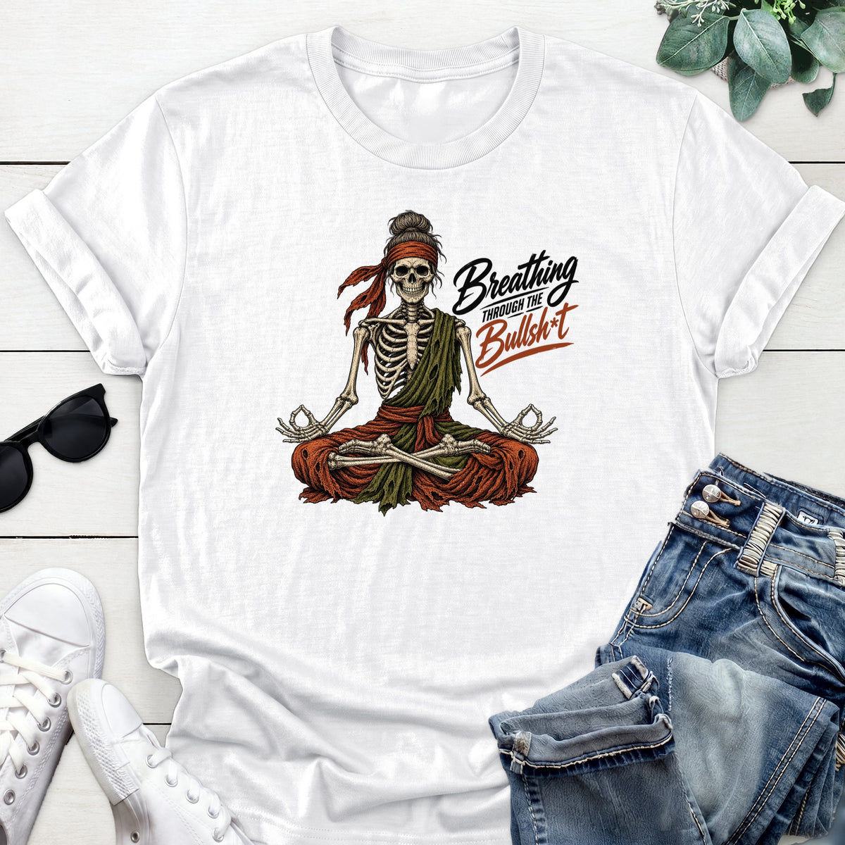 Breathing Through The BS Tee — White