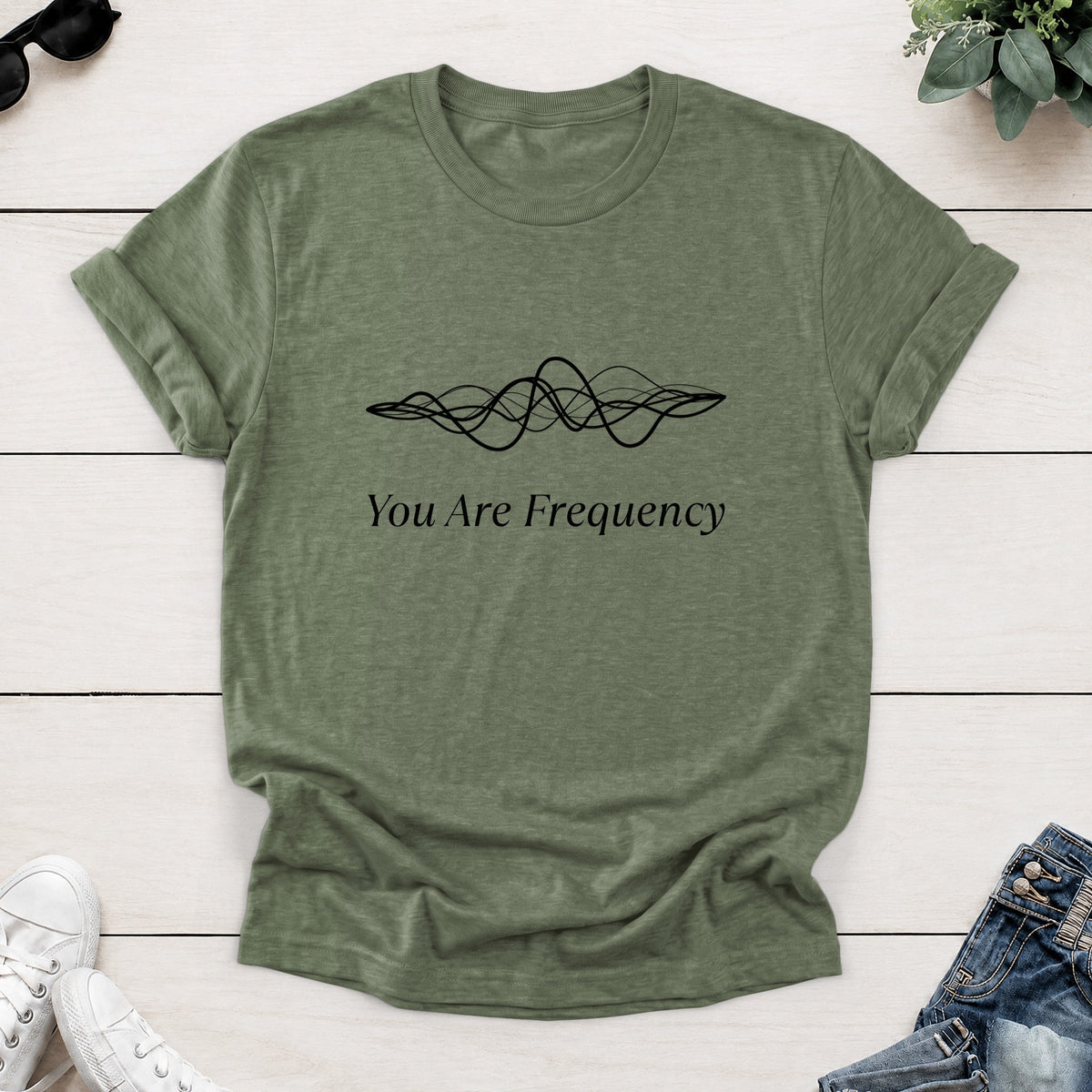 You Are Frequency Tee — Heather Military Green