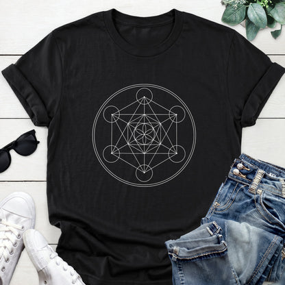 Geometric Mandala Tee — Black