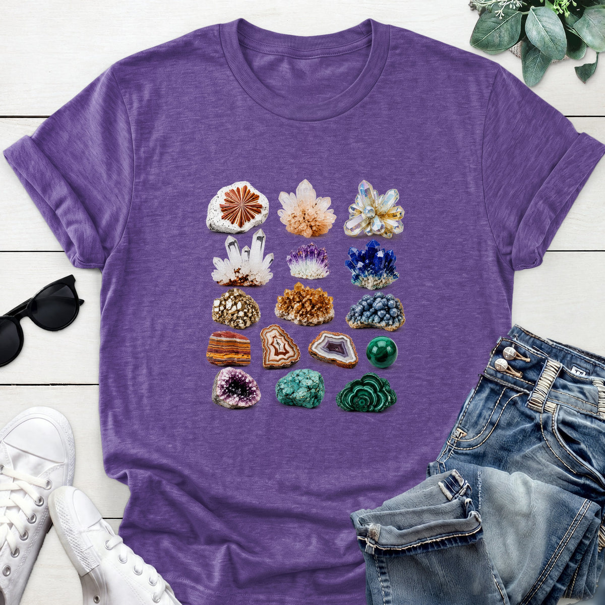 Crystal Gemstone Tee — Heather Purple