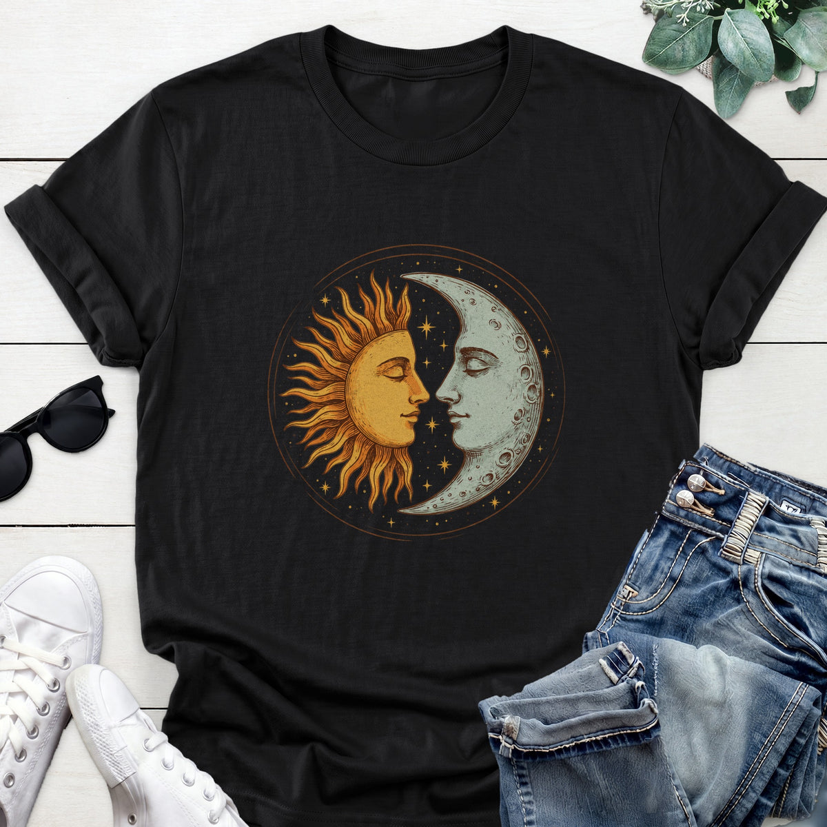 Sun And Moon Tee — Black