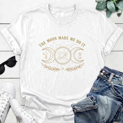 Crescent Moon Cosmic Tee — White
