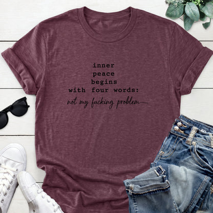Inner Peace Quote Tee — Heather Maroon