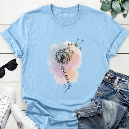 Just Breathe Dandelion Tee — Light Blue