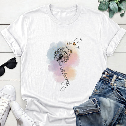 Just Breathe Dandelion Tee — White