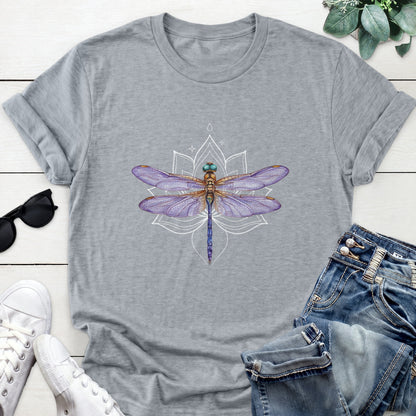 Dragonfly Lotus Tee — Sports Gray
