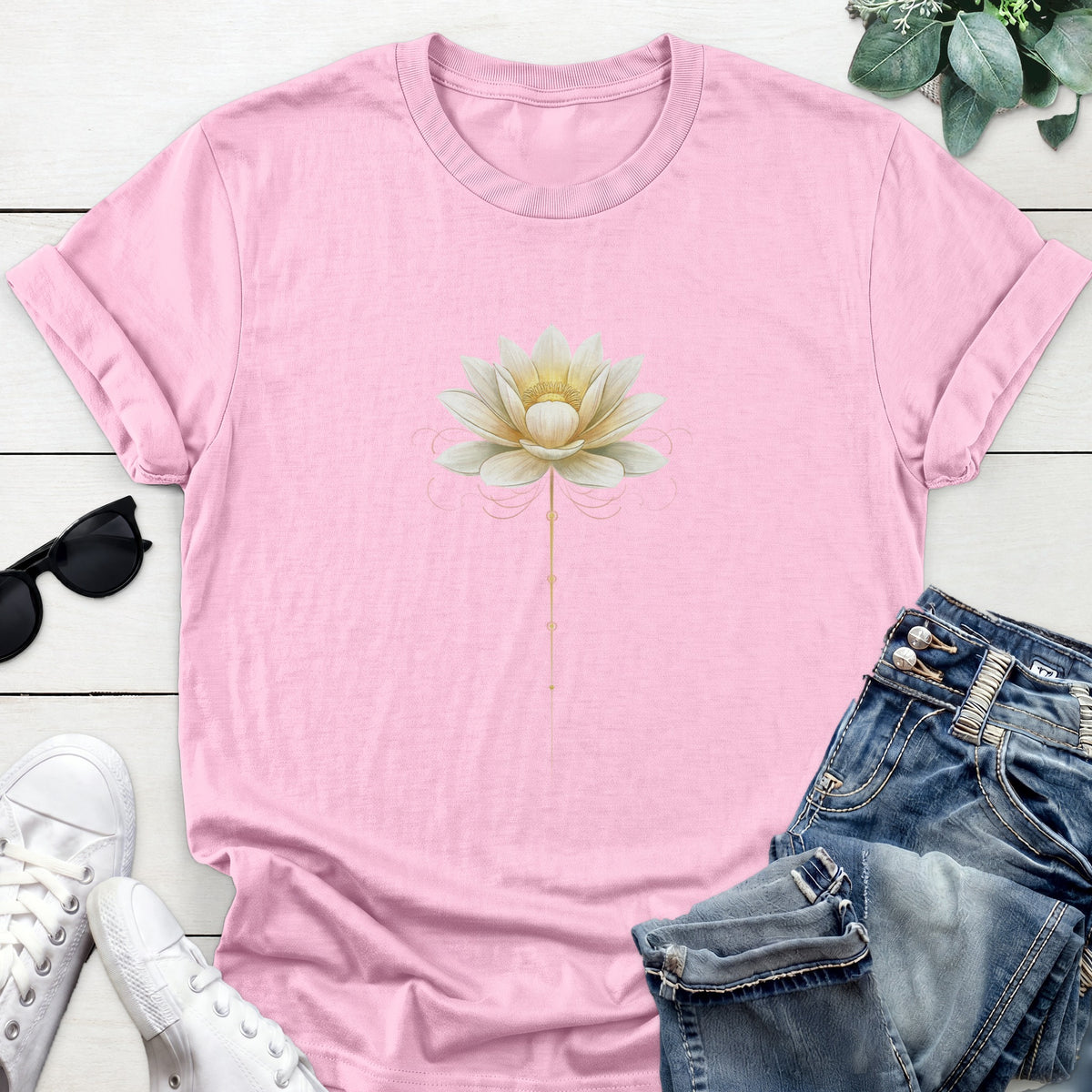 Ornamental Lotus Tee — Light Pink