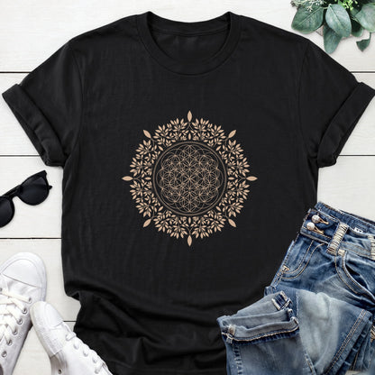 Flower Of Life Wreath Tee — Black
