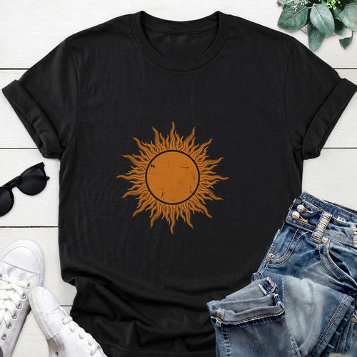 Distressed Sun Tee — Black