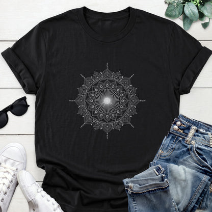 Radiating Mandala Tee — Black