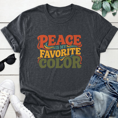 Retro Peace Quote Tee — Dark Heather