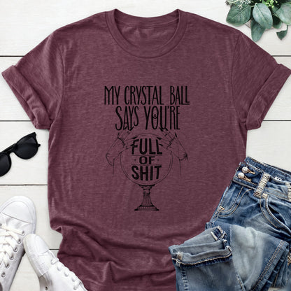 Sarcastic Crystal Ball Tee — Heather Maroon