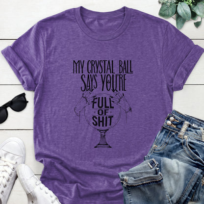 Sarcastic Crystal Ball Tee — Heather Purple