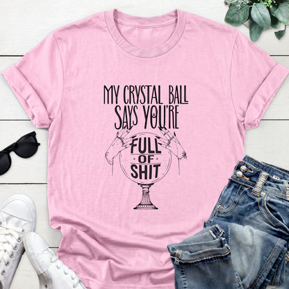 Sarcastic Crystal Ball Tee — Light Pink