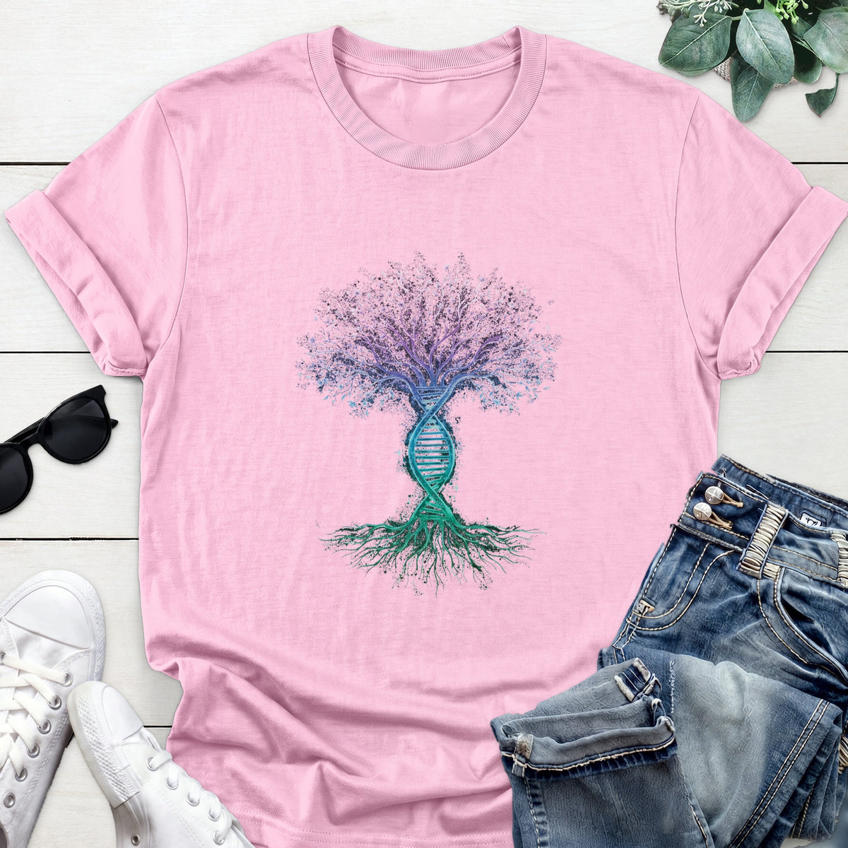 DNA Tree Of Life Tee — Light Pink