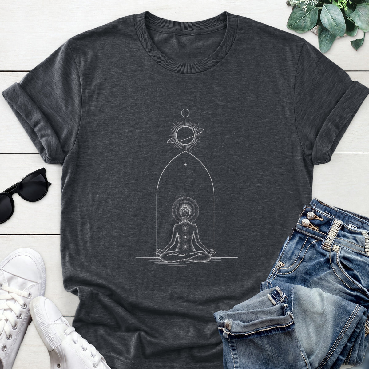 Cosmic Meditation Tee — Dark Heather