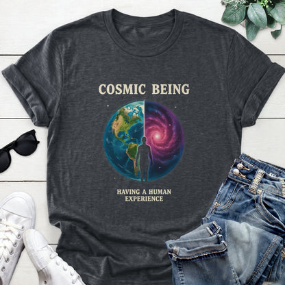 Cosmic Being Tee — Dark Heather