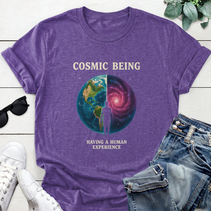 Cosmic Being Tee — Heather Purple