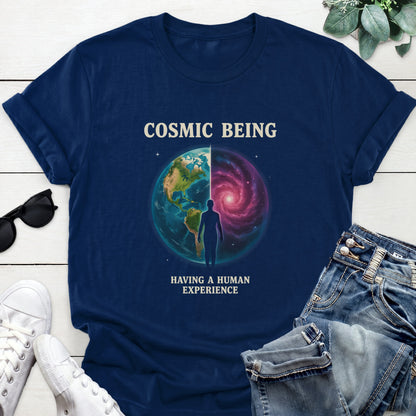 Cosmic Being Tee — Navy