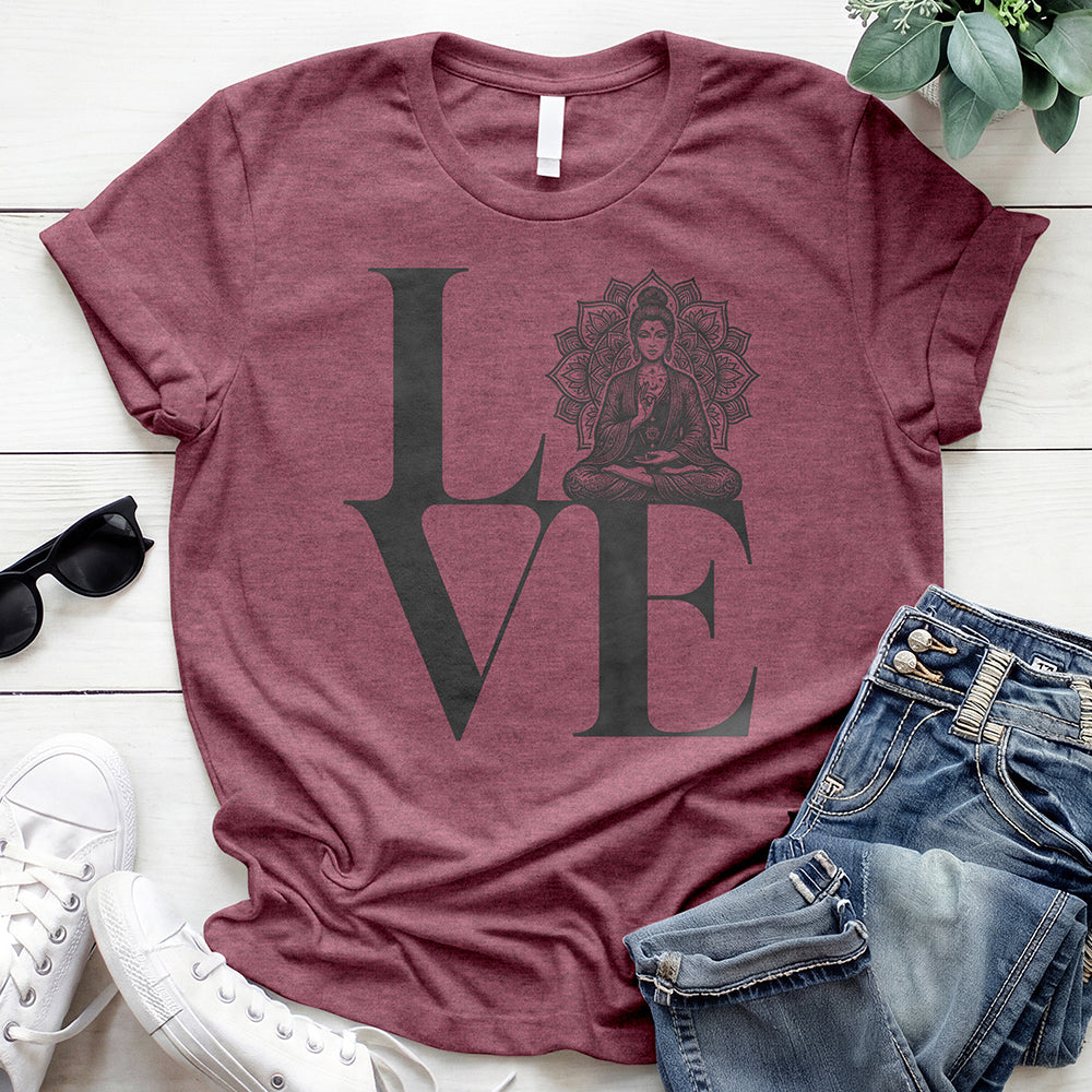 Love Meditation Tee - Heather Maroon