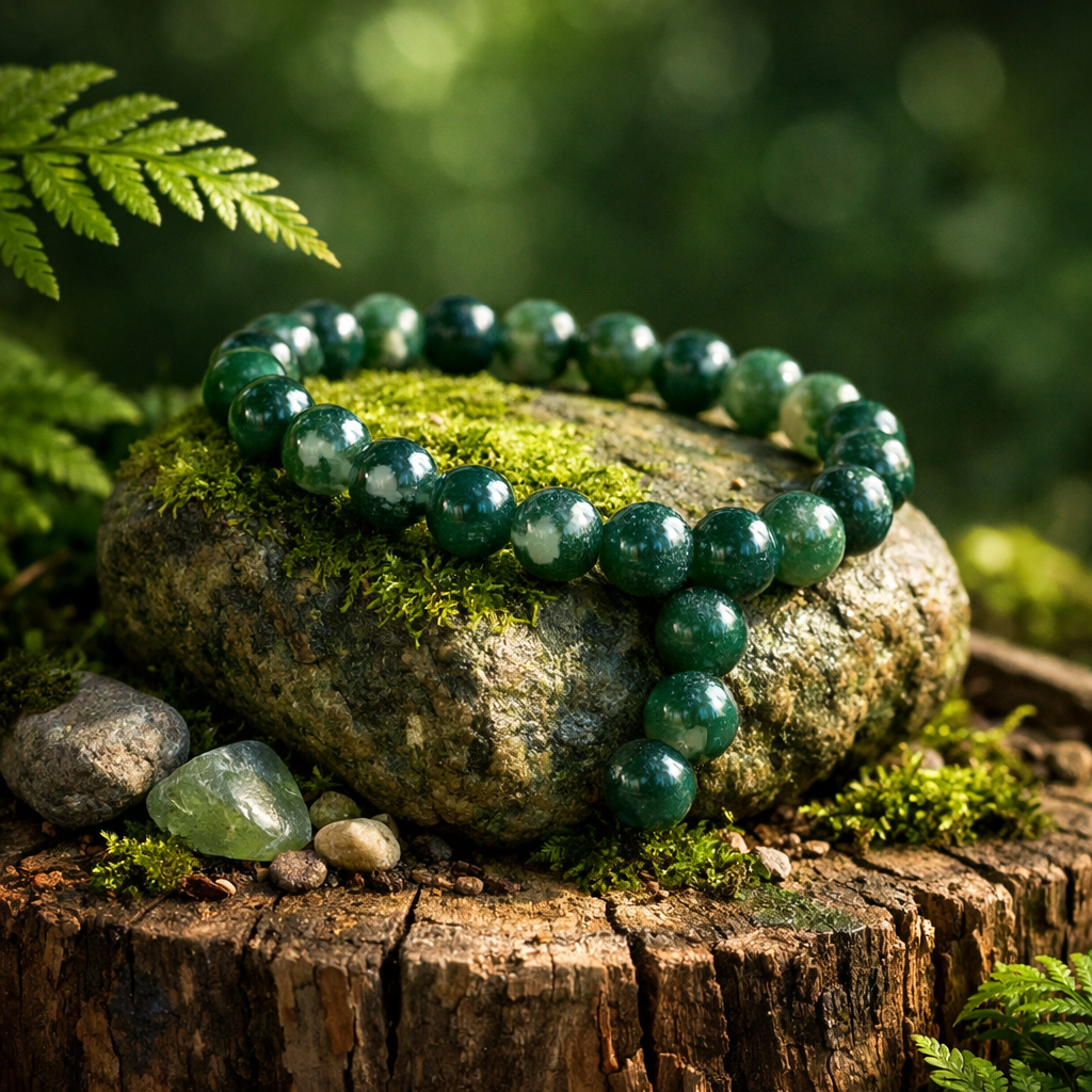 Wealth & Prosperity Moss Agate Bracelet - Special Offer